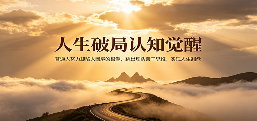 人生破局认知觉醒，普通人努力却陷入困境的根源，跳出埋头苦干思维，实现人生翻盘-阿牛笔记