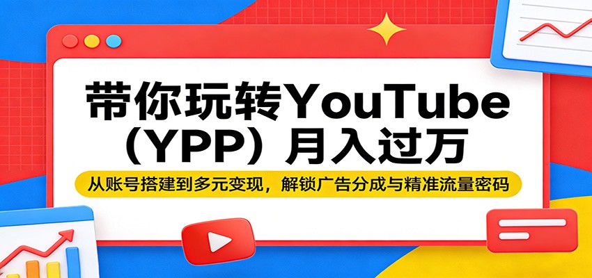 带你玩转YouTube(YPP)月入过万:从账号搭建到多元变现,解锁广告分成与精准流量密码-阿牛笔记