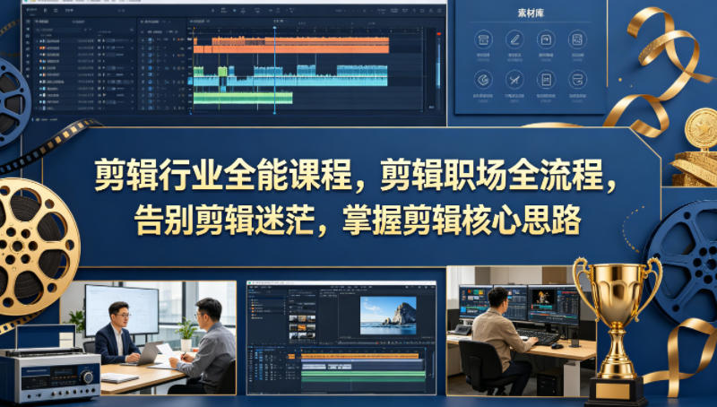 剪辑行业全能课程，剪辑职场全流程，告别剪辑迷茫，掌握剪辑核心思路-阿牛笔记