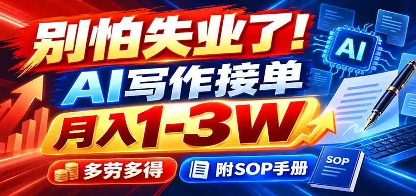 别怕失业了！AI写作接单月入1-3W，多劳多得，附SOP手册-阿牛笔记