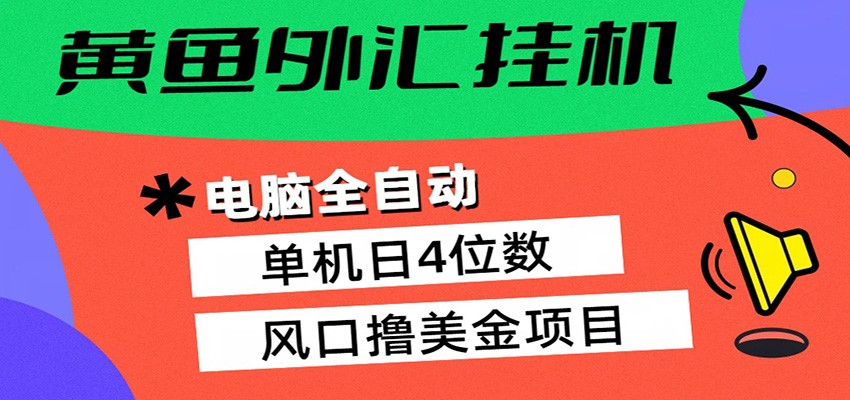 黄鱼外汇挂机：全自动赚美金、自动交易、风口项目-阿牛笔记