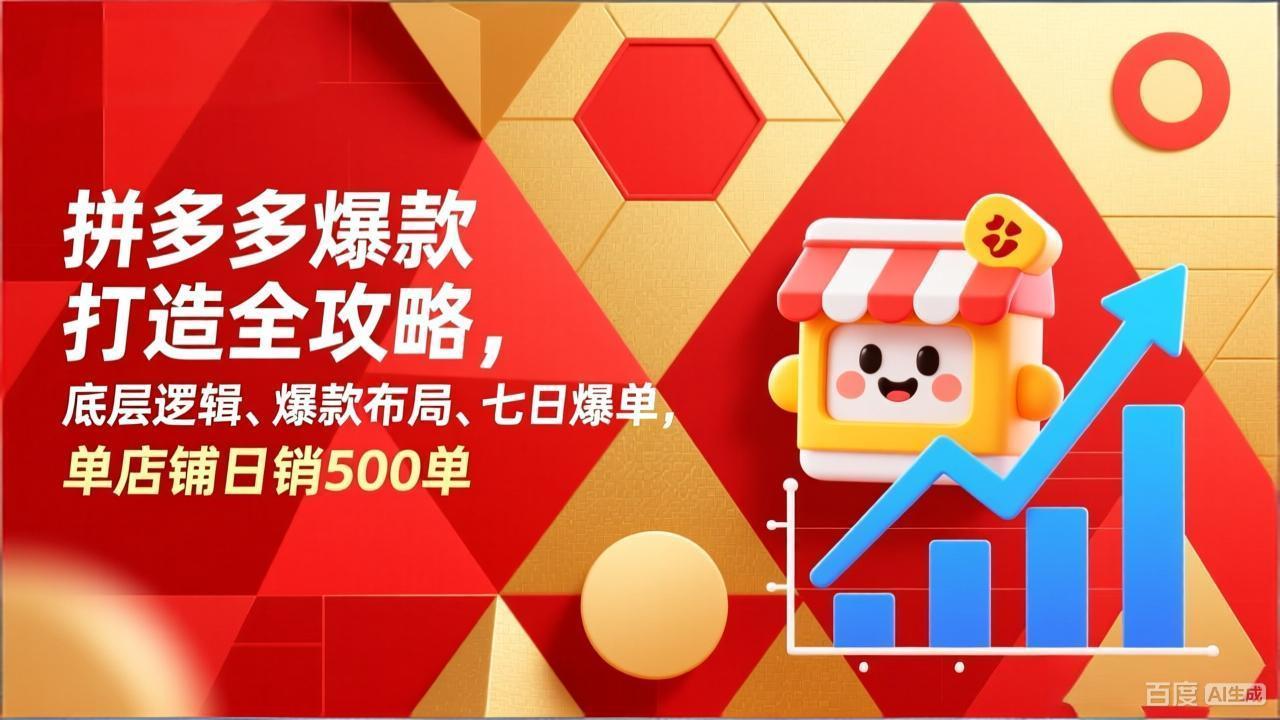 拼多多爆款打造全攻略，底层逻辑、爆款布局、七日爆单，单店铺日销500单-阿牛笔记