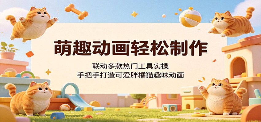 萌趣动画轻松制作，联动多款热门工具实操，手把手打造可爱胖橘猫趣味动画-阿牛笔记