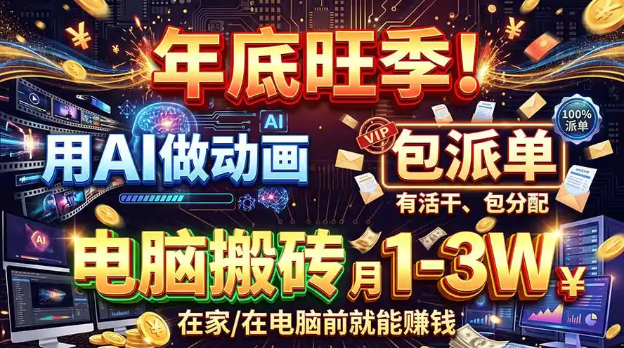 AI代做动画,旺季捡钱!一单500-1000+,提供做单渠道,新手可做!-阿牛笔记