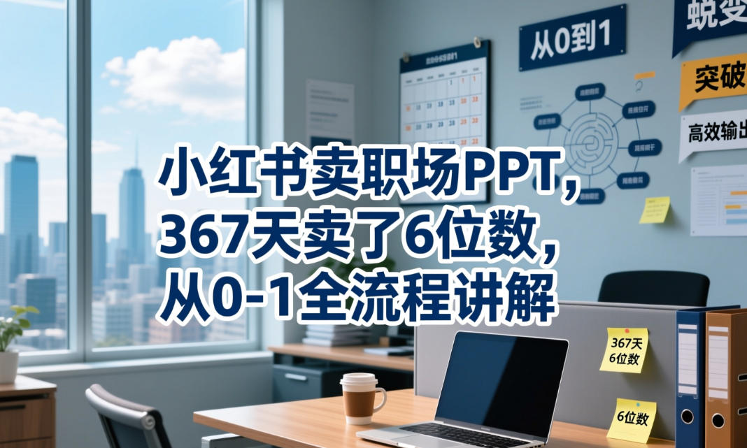 小红书卖职场PPT,367天卖了6位数,从0-1全流程讲解-阿牛笔记