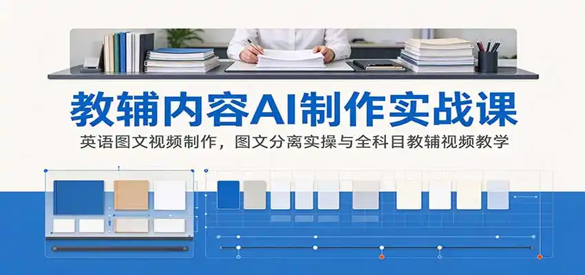 AI制作教辅内容实战课:英语图文视频制作,图文分离实操与全科目教辅视频教学-阿牛笔记