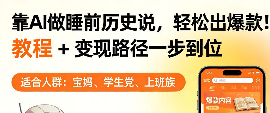 靠AI做睡前历史解说，轻松出爆款！教程+变现路径一步到位，单个视频收益1K+【揭秘】-阿牛笔记