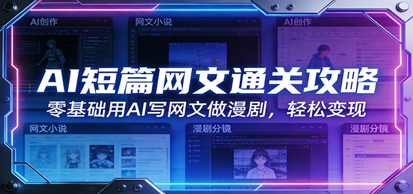 AI短篇网文通关攻略：零基础用AI写网文做漫剧，轻松变现-阿牛笔记