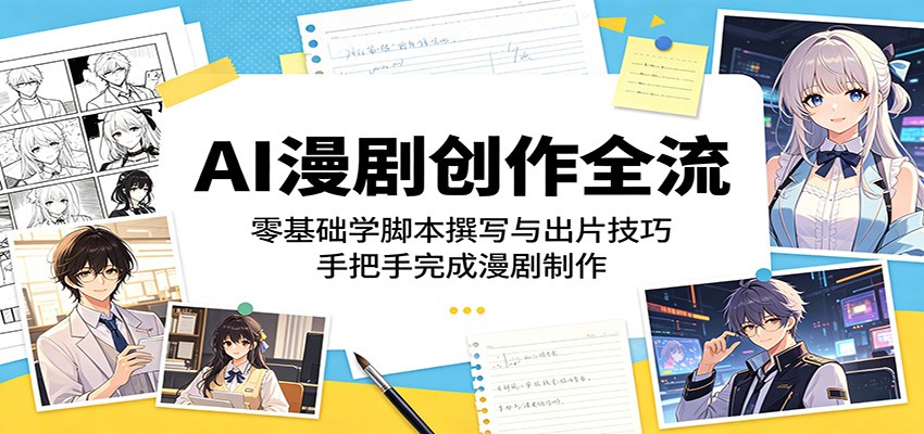 AI漫剧创作全流程：零基础学脚本撰写与出片技巧，手把手完成漫剧制作-阿牛笔记