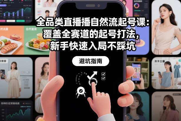 全品类直播自然流起号课：覆盖全赛道的起号打法，新手快速入局不踩坑-阿牛笔记