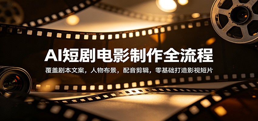 AI短剧电影制作全流程：覆盖剧本文案，人物布景，配音剪辑，零基础打造影视短片-阿牛笔记