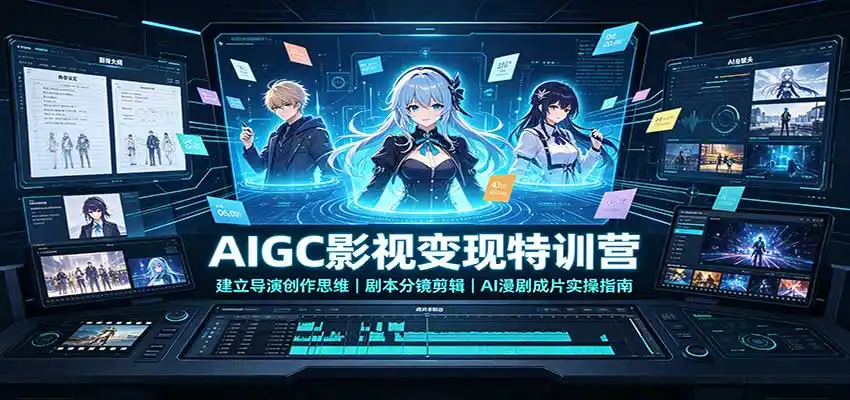 AIGC影视变现特训营：建立导演创作思维，剧本分镜剪辑，AI漫剧成片实操指南-阿牛笔记