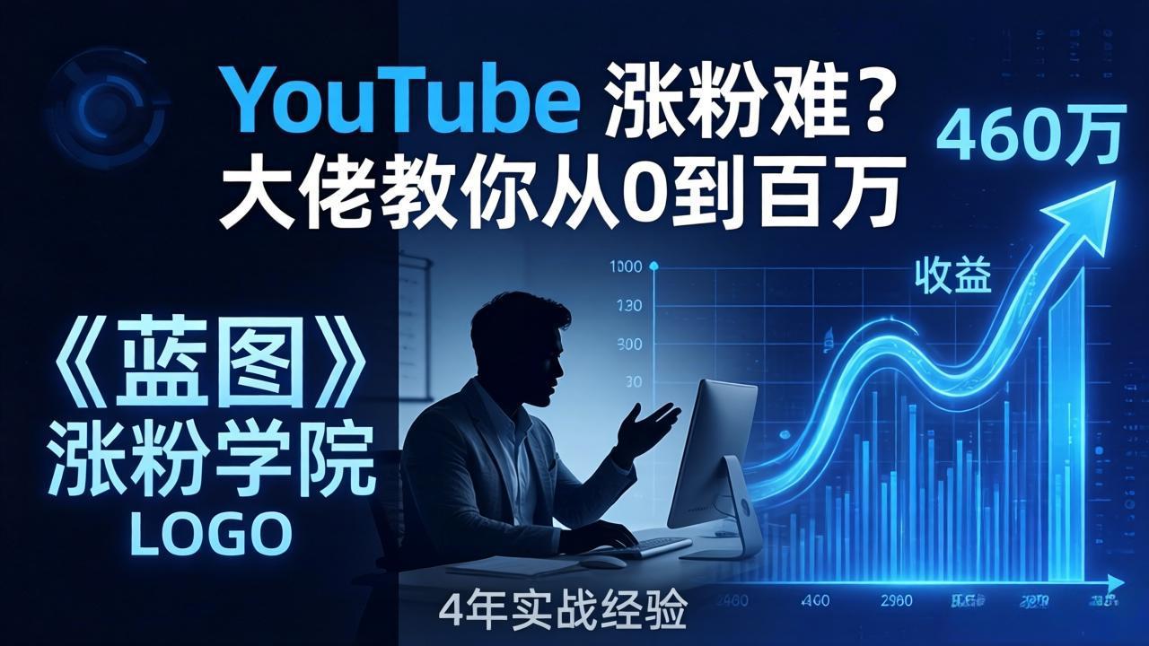YouTube 涨粉难？《蓝图涨粉学院》：4 年赚 460 万的大佬教策略，从0到百万有路径！-阿牛笔记