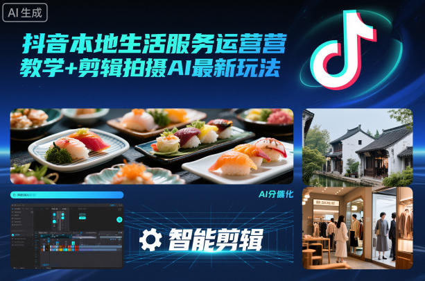 抖音本地生活服务运营教学+剪辑拍摄AI最新玩法-阿牛笔记