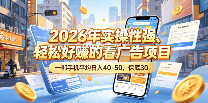 2026年实操性强、轻松好賺的看广告项目,一部手机平均日入40-50,保底30米【揭秘】-阿牛笔记