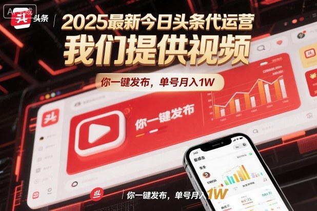 2025最新今日头条代运营,我们提供视频,你一键发布,单号月入1W【揭秘】-阿牛笔记