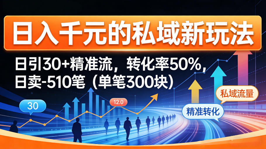 日入千米的私域新玩法：日引30＋精准流，转化率50%，日卖5-10笔(单笔300米)-阿牛笔记
