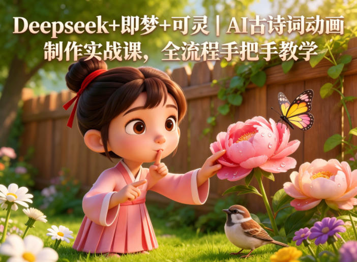 Deepseek+即梦+可灵|AI古诗词动画制作实战课,全流程手把手教学-阿牛笔记