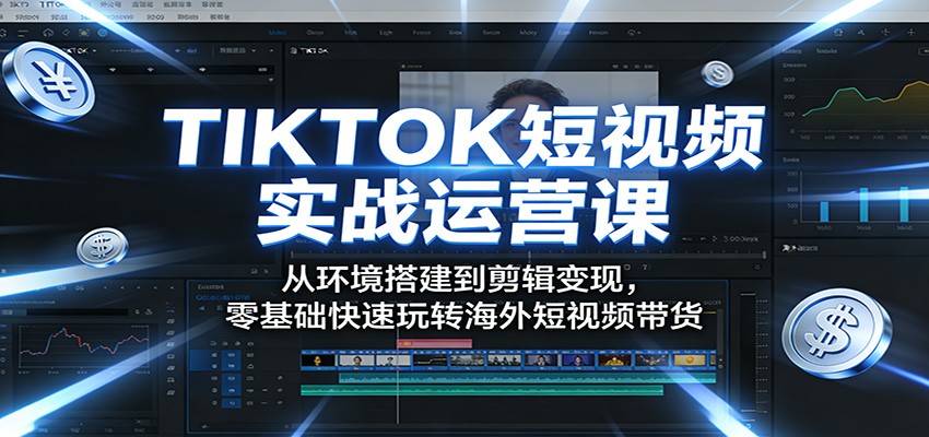 TIKTOK短视频实战运营课：从环境搭建到剪辑变现，零基础快速玩转海外短视频带货-阿牛笔记