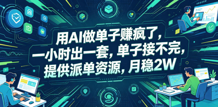 用AI做单子賺疯了,一小时出一套,单子接不完,提供派单资源,月稳2W【揭秘】-阿牛笔记