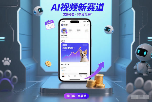 AI视频新赛道，宠物播客仅注册5天涨粉2W，收益非常可观-阿牛笔记