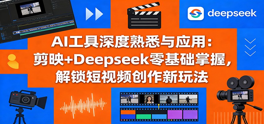 AI工具深度熟悉与应用：剪映+Deepseek零基础掌握，解锁短视频创作新玩法-阿牛笔记