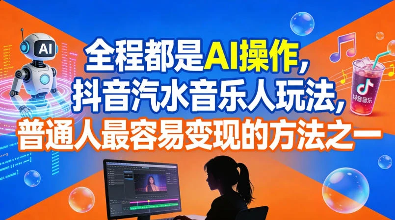 全程都是 AI 操作,抖音汽水音乐人玩法,普通人最容易变现的方法之一-阿牛笔记