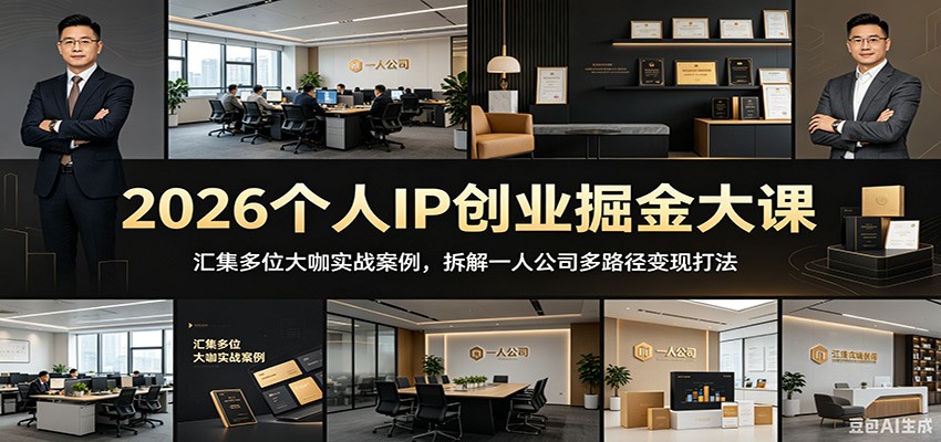 2026个人IP创业掘金大课:汇集多位大咖实战案例,拆解一人公司多路径变现打法-阿牛笔记