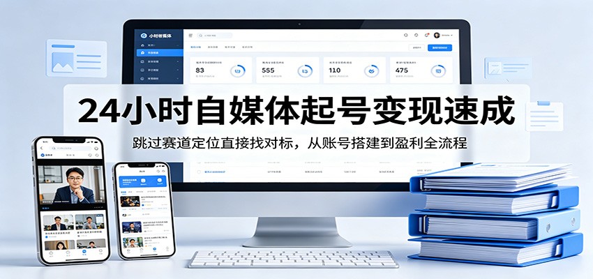 24小时自媒体起号变现速成，跳过赛道定位直接找对标，从账号搭建到盈利全流程-阿牛笔记