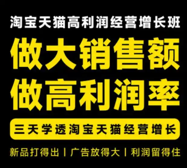 天猫淘宝高利润经营增长班杭州线下课31期8月22-24日,做大销售额做高利润率,三天学透淘宝天猫经营增长-阿牛笔记
