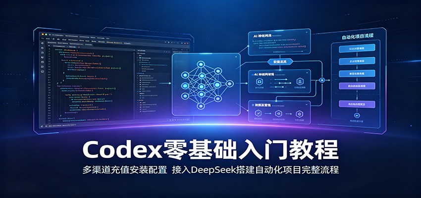 Codex零基础入门教程：多渠道充值安装配置，接入DeepSeek搭建自动化项目完整流程-阿牛笔记