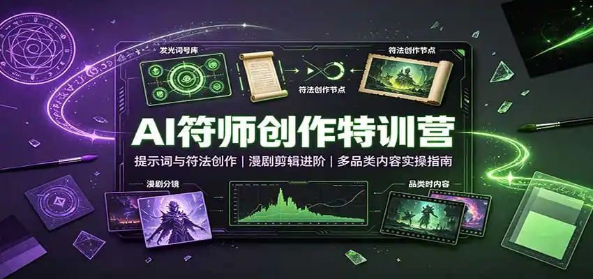 AI符师创作特训营:提示词与符法创作,漫剧剪辑进阶,多品类内容实操指南-阿牛笔记