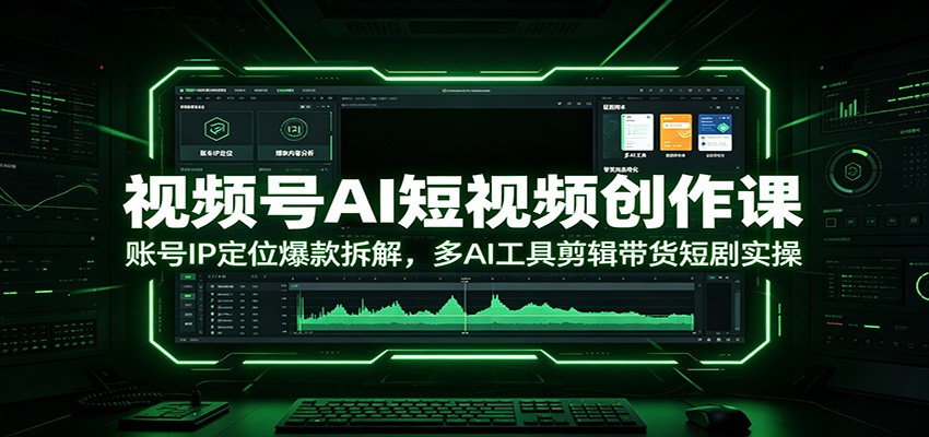 视频号AI短视频创作课：账号IP定位爆款拆解，多AI工具剪辑带货短剧实操-阿牛笔记