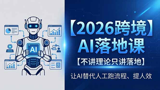 2026跨境AI落地课，不讲理论只讲落地，让AI替代人工跑流程、提人效-阿牛笔记