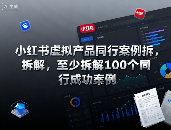 小红书虚拟产品同行案例拆解,至少拆解100个同行成功案例(完结)-阿牛笔记