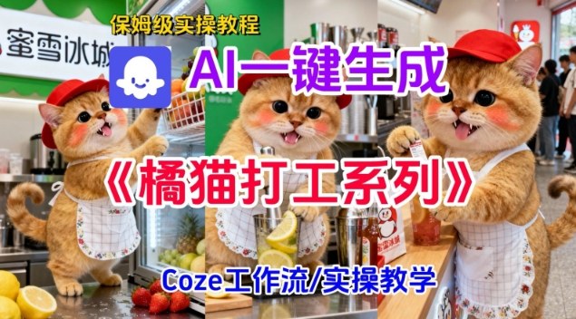 Coze扣子工作流一键生成胖橘猫打工短视频,保姆级实操搭建教学-阿牛笔记