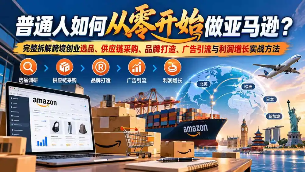 普通人如何从零开始做亚马逊?完整拆解跨境创业选品、供应链采购、品牌打造、广告引流与利润增长实战方法-阿牛笔记