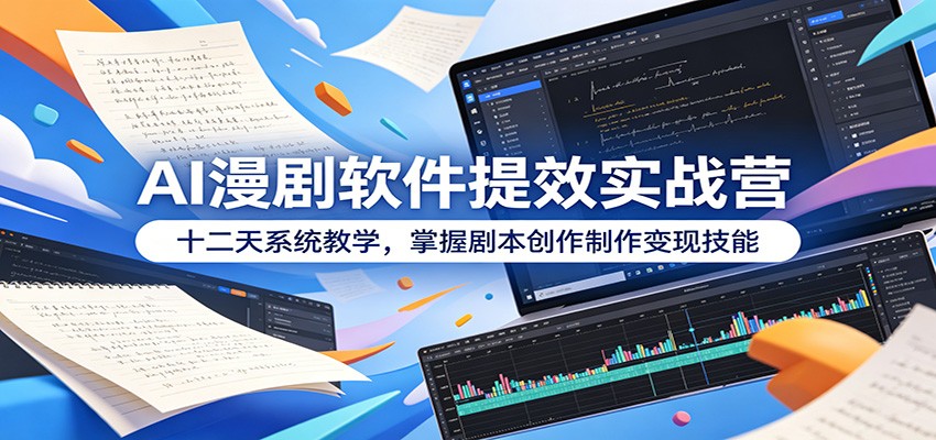 AI漫剧软件提效实战营:十二天系统教学,掌握剧本创作制作变现技能-阿牛笔记