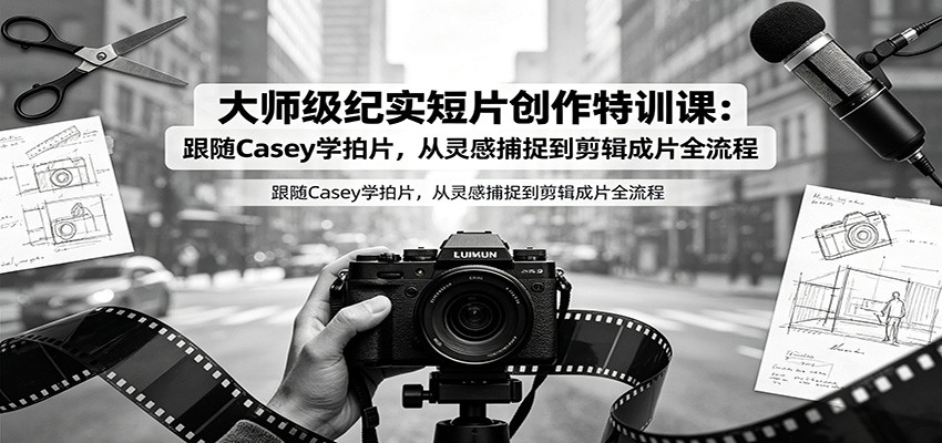 大师级纪实短片创作特训课:跟随Casey学拍片,从灵感捕捉到剪辑成片全流程-阿牛笔记