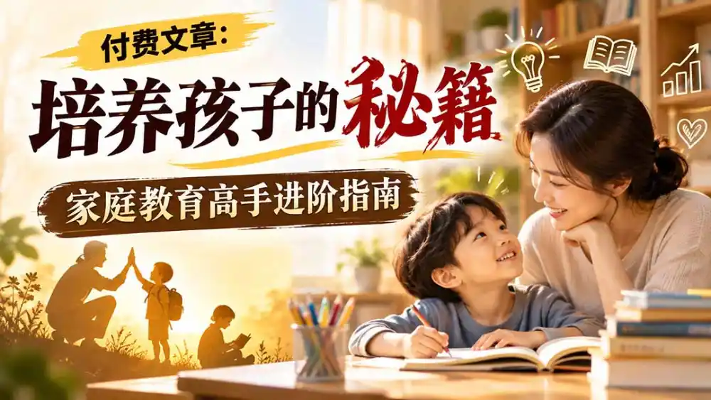 付费文章:培养孩子的秘籍,家庭教育高手进阶指南-阿牛笔记