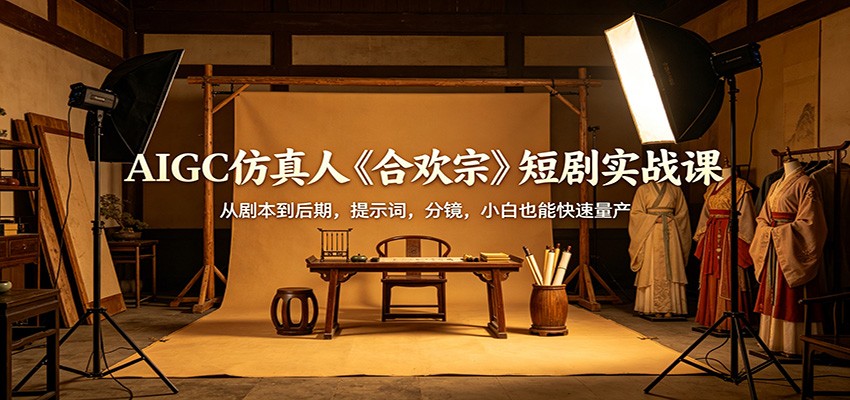 AIGC仿真人《合欢宗》短剧实战课：从剧本到后期，提示词，分镜，小白也能快速量产-阿牛笔记