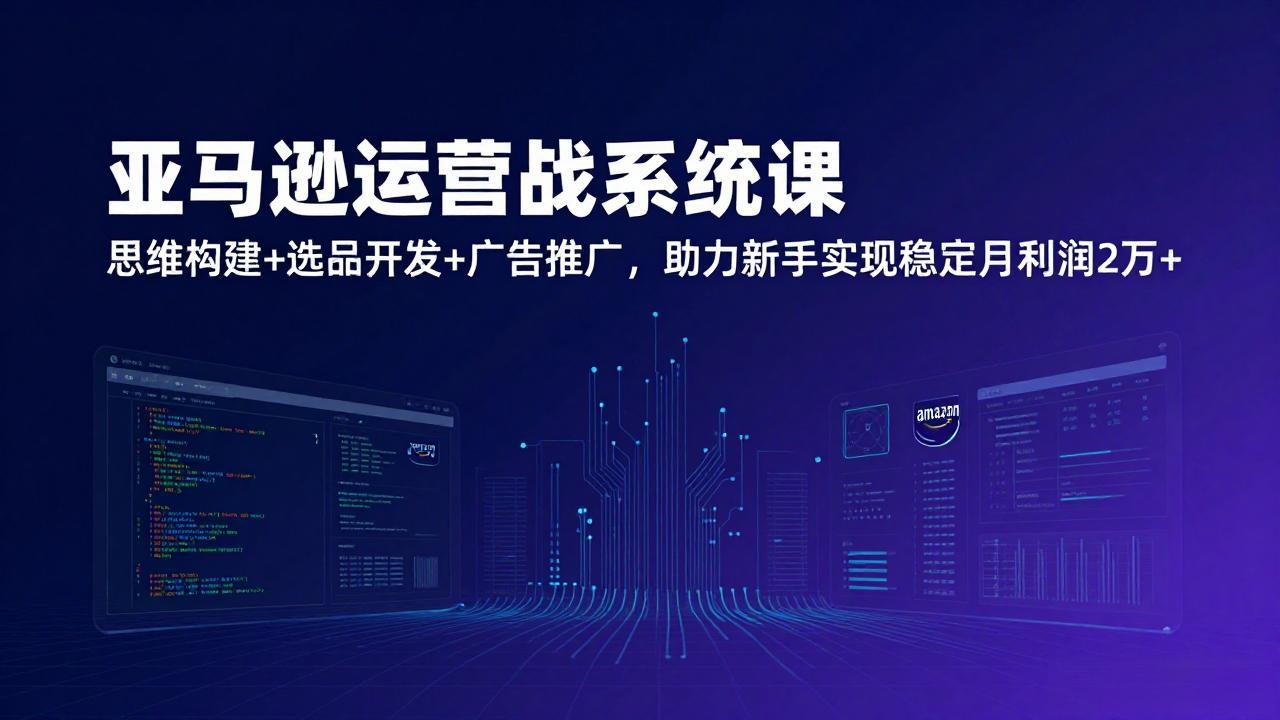 亚马逊运营实战系统课，思维构建+选品开发+广告推广，助力新手实现稳定月利润2万+(更新-阿牛笔记