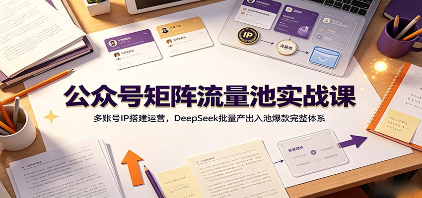 公众号矩阵流量池实战课：多账号IP搭建运营，DeepSeek批量产出入池爆款完整体系-阿牛笔记