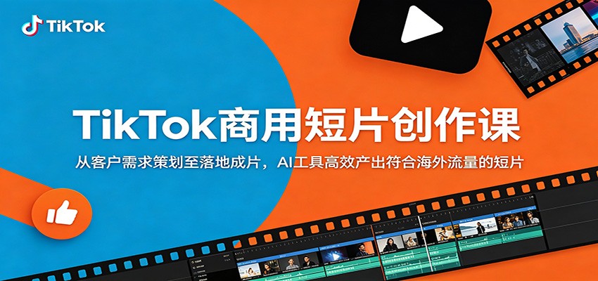 TikTok商用短片创作课:从客户需求策划至落地成片,AI工具高效产出符合海外流量的短片-阿牛笔记