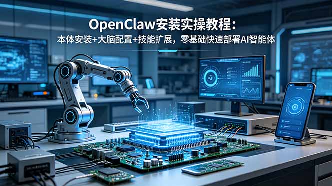 OpenClaw安装实操教程:本体安装+大脑配置+技能扩展,零基础快速部署AI智能体-阿牛笔记