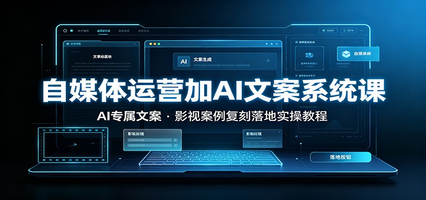 自媒体运营加AI文案系统课::AI专属文案,影视案例复刻落地实操教程-阿牛笔记