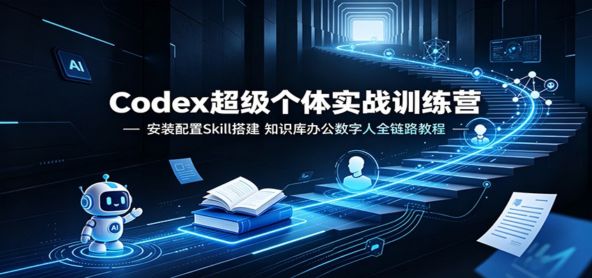 Codex超级个体实战训练营:安装配置Skill搭建,知识库办公数字人全链路教程-阿牛笔记