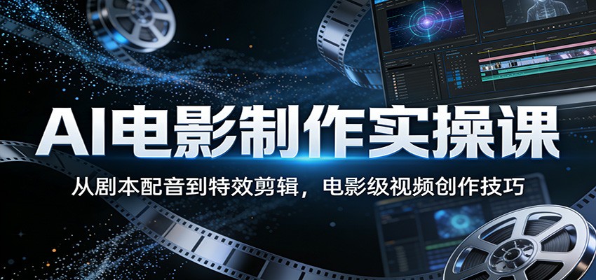 AI电影制作实操课：从剧本配音到特效剪辑，电影级视频创作技巧-阿牛笔记