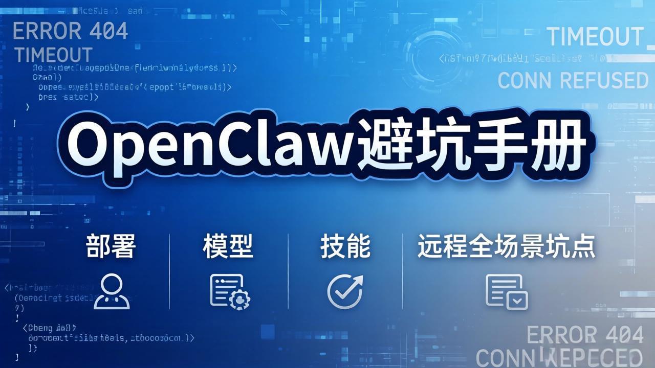 OpenClaw避坑手册：部署+模型+技能+远程全场景坑点，一次性给你说全，少走弯路-阿牛笔记
