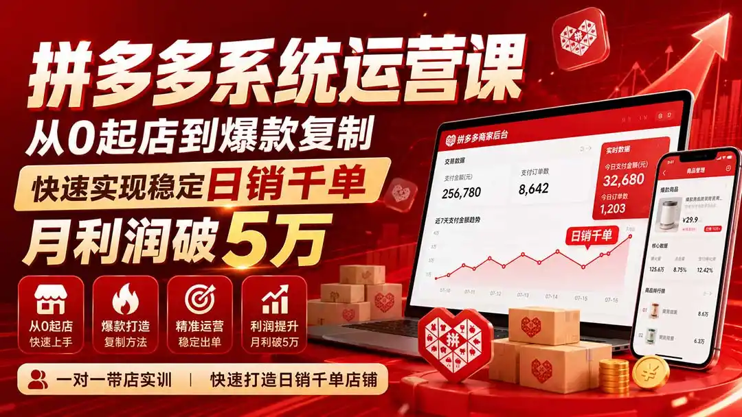 拼多多系统运营课(更新8月-阿牛笔记